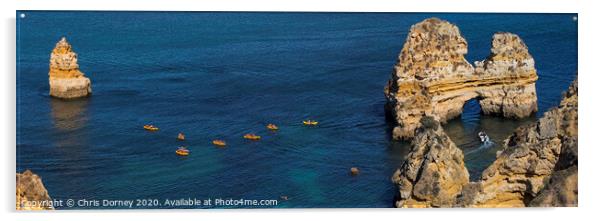 Rock Formations at Praia do Camilo in the Algarve Acrylic by Chris Dorney