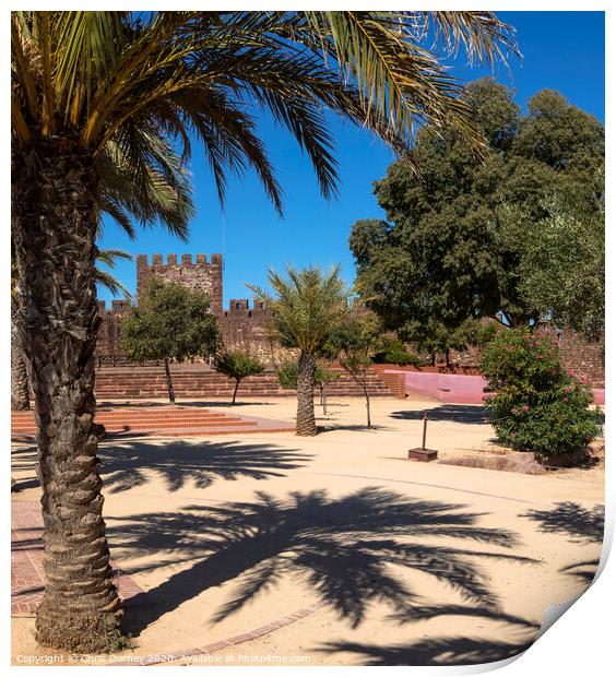 Castle of Silves in Portugal Print by Chris Dorney