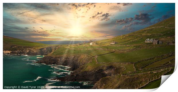 Sunset Embrace at Slea Head Print by David Tyrer