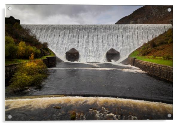 The Elan Valley dam Acrylic by Leighton Collins