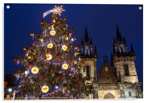 Prague at Christmas Acrylic by Chris Dorney
