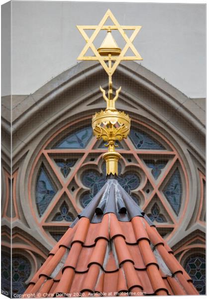 Maisel Synagogue in Prague Canvas Print by Chris Dorney