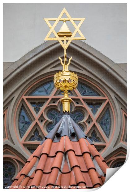 Maisel Synagogue in Prague Print by Chris Dorney