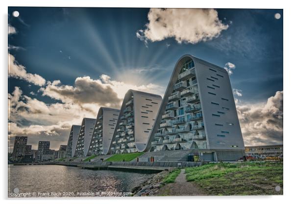 The wave boelgen iconic modern apartments in Vejle, Denmark Acrylic by Frank Bach