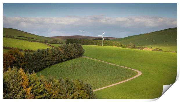 A solitary wind turbine Print by Leighton Collins