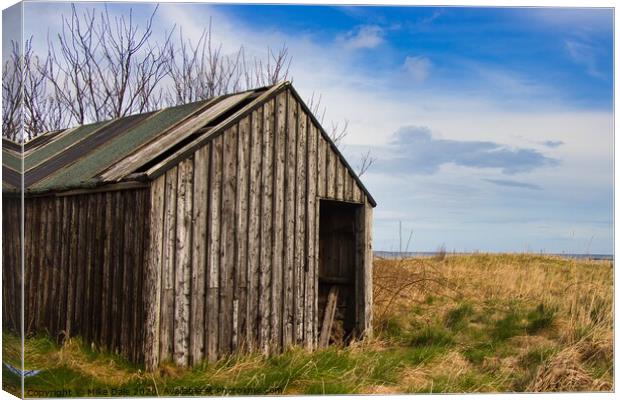 Old Fisherman's Hut on the Clifftop Canvas Print by Mike Dale