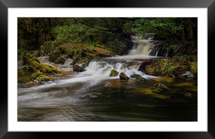 Elan river waterfall Framed Mounted Print by Leighton Collins