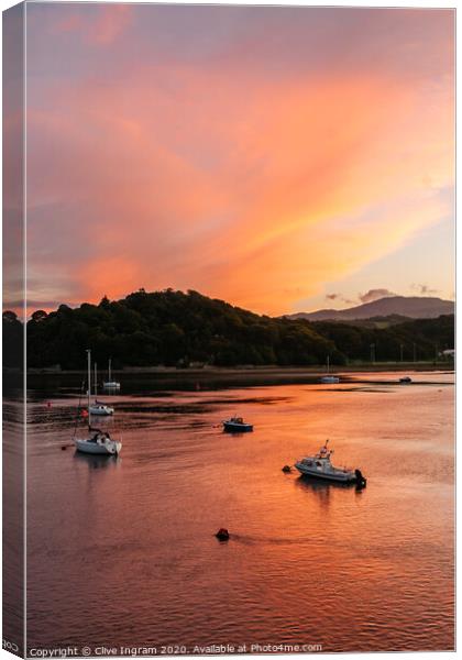 Majestic Welsh Sunset Canvas Print by Clive Ingram