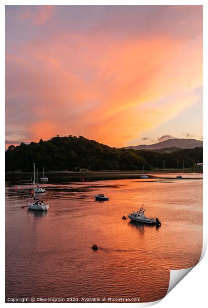 Majestic Welsh Sunset Print by Clive Ingram