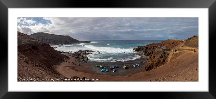 View from El Golfo in Lanzarote Framed Mounted Print by Chris Dorney