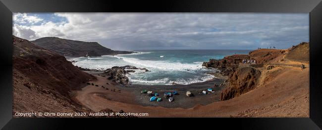 View from El Golfo in Lanzarote Framed Print by Chris Dorney