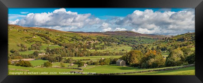 Swaledale Autumn Panorama, Low Row from Crackpot Framed Print by Richard Laidler
