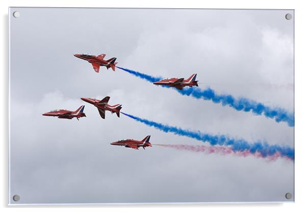 The Red Arrows at Farnborough Acrylic by Ian Middleton