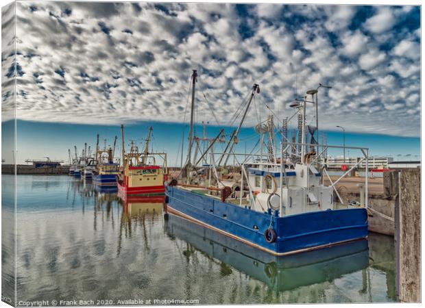 Fishing vessels in the harbor of Esbjerg, Denmark Canvas Print by Frank Bach