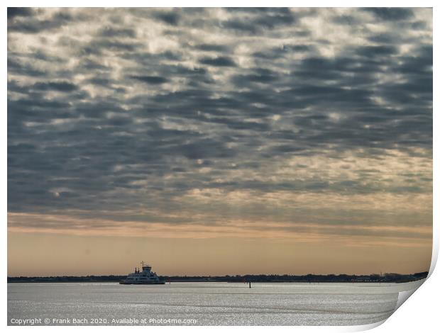 Fano fanoe ferries on the way between Esbjerg and Nordby, Denmark Print by Frank Bach