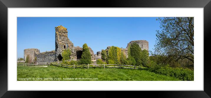 Pevensey Castle in East Sussex Framed Mounted Print by Chris Dorney