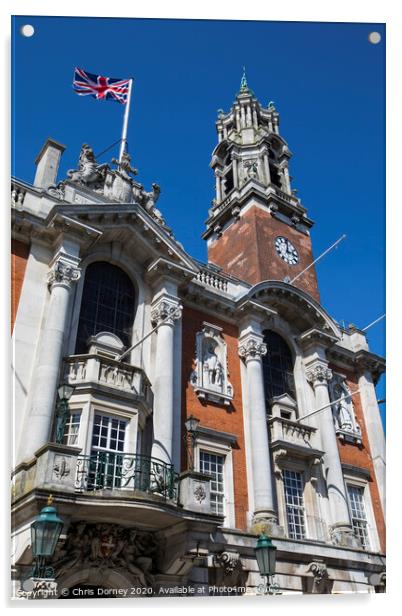 Colchester Town Hall in Essex Acrylic by Chris Dorney