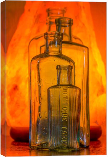 Vintage Bottles Canvas Print by Kelly Bailey
