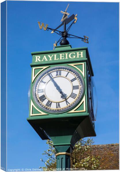 Millennium Clock in Rayleigh Essex Canvas Print by Chris Dorney