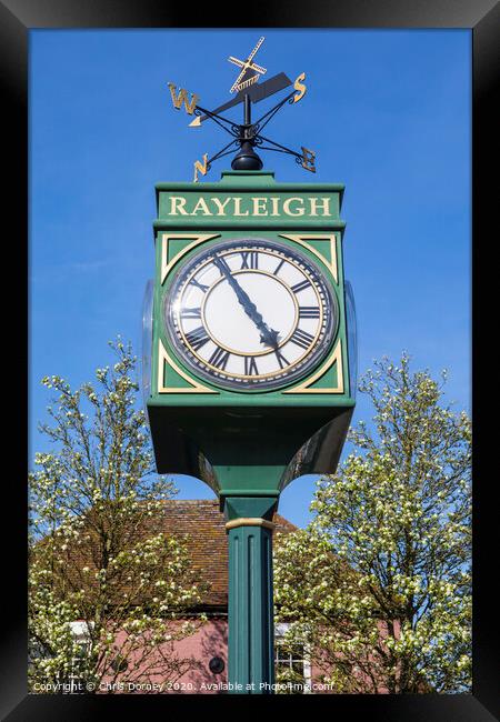 Town Clock in Rayleigh Essex Framed Print by Chris Dorney