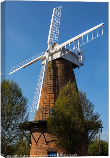 Rayleigh Windmill in Essex Canvas Print by Chris Dorney