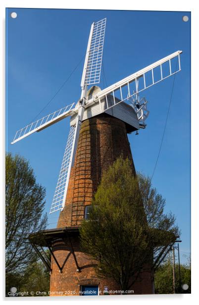 Rayleigh Windmill in Essex Acrylic by Chris Dorney