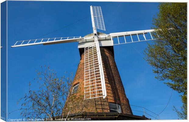 Rayleigh Windmill in Essex Canvas Print by Chris Dorney