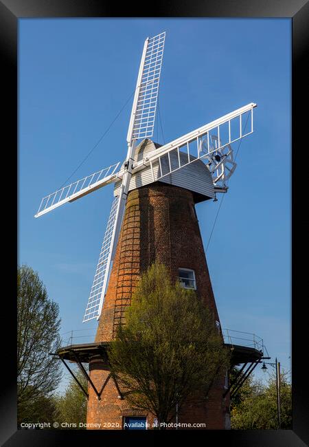 Rayleigh Windmill in Essex Framed Print by Chris Dorney