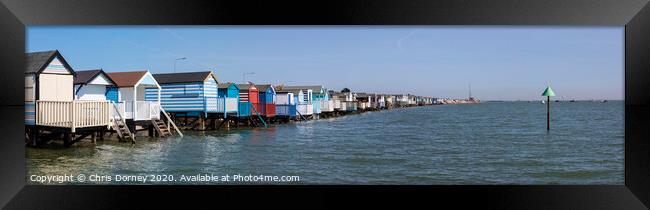 Beach Huts at Thorpe Bay in Essex Framed Print by Chris Dorney