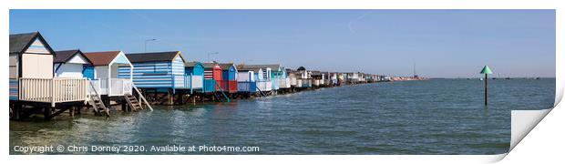 Beach Huts at Thorpe Bay in Essex Print by Chris Dorney