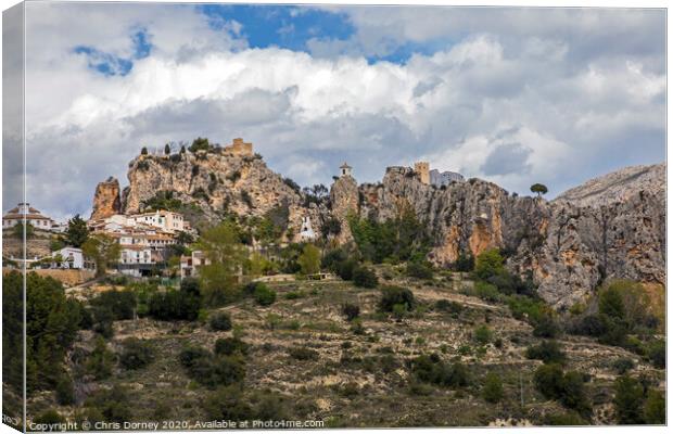 Guadalest in Spain Canvas Print by Chris Dorney