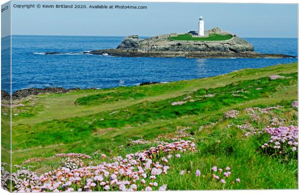 godrevy lighthouse cornwall Canvas Print by Kevin Britland