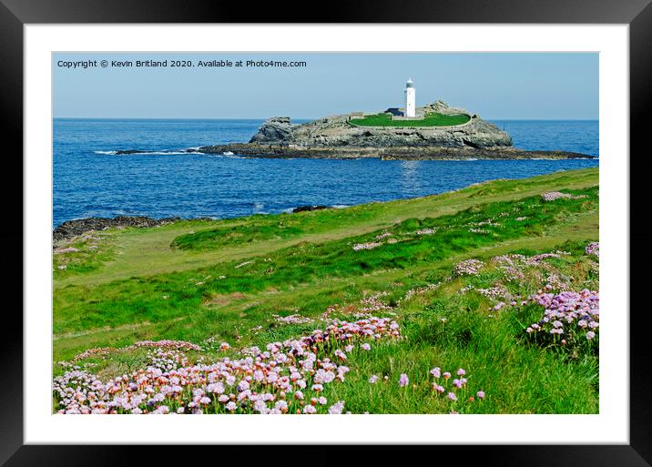 godrevy lighthouse cornwall Framed Mounted Print by Kevin Britland