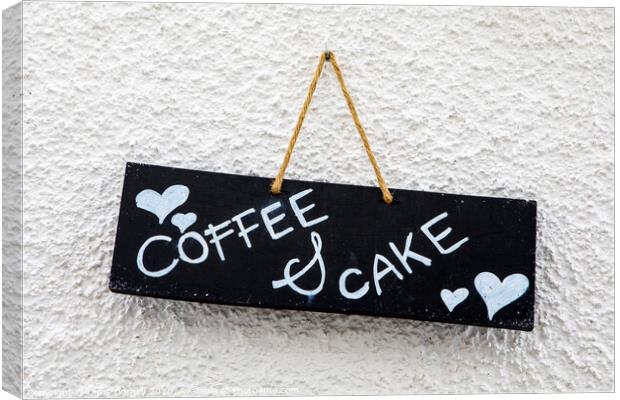 Coffee and Cake Sign Canvas Print by Chris Dorney