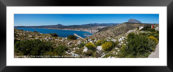 View from Cap de Sant Antoni in Spain Framed Mounted Print by Chris Dorney