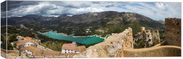 View from El Castell de Guadalest in Spain Canvas Print by Chris Dorney