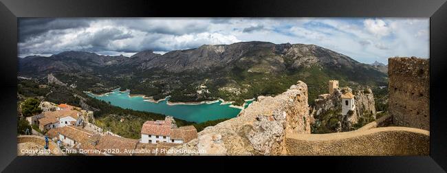 View from El Castell de Guadalest in Spain Framed Print by Chris Dorney