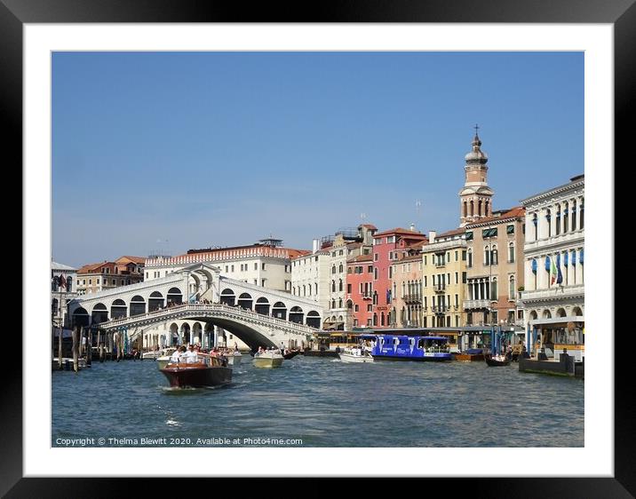 Rialto Bridge Venice Framed Mounted Print by Thelma Blewitt