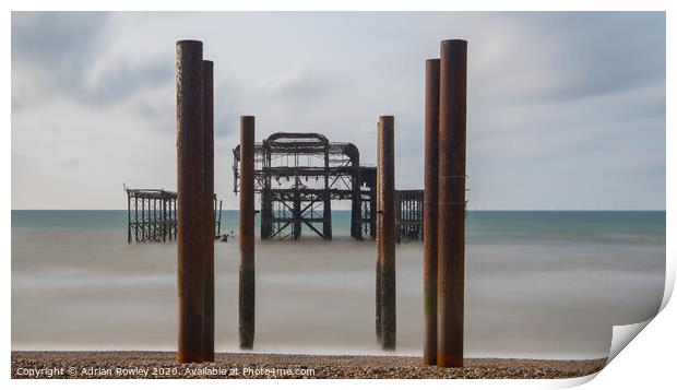 West Pier Brighton Print by Adrian Rowley