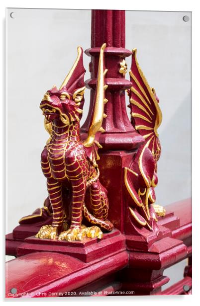 Dragon Sculptures on Holborn Viaduct in London Acrylic by Chris Dorney