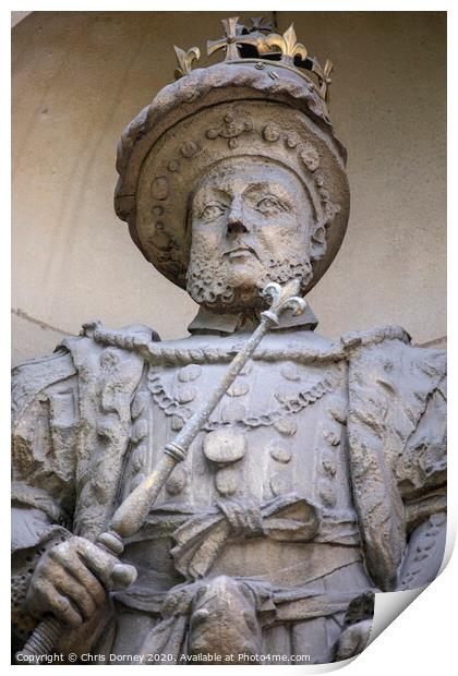 King Henry VIII Statue in London Print by Chris Dorney
