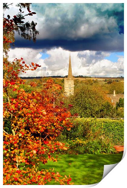 St John the Baptist Church Burford Cotswolds Print by Andy Evans Photos