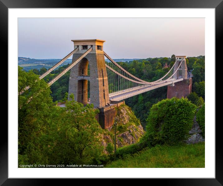 Clifton Suspension Bridge in Bristol Framed Mounted Print by Chris Dorney