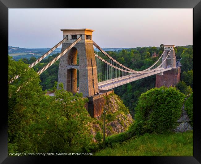 Clifton Suspension Bridge in Bristol Framed Print by Chris Dorney