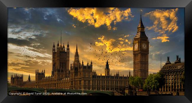 'Westminster's Grandeur Bathed in Sunset' Framed Print by David Tyrer