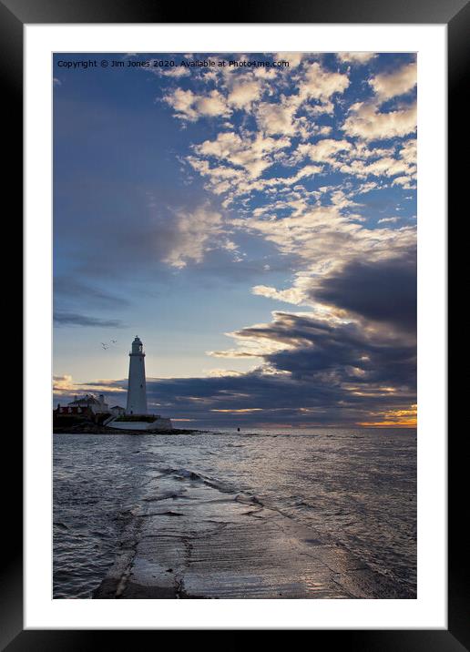 High Tide at St Mary's Island Framed Mounted Print by Jim Jones