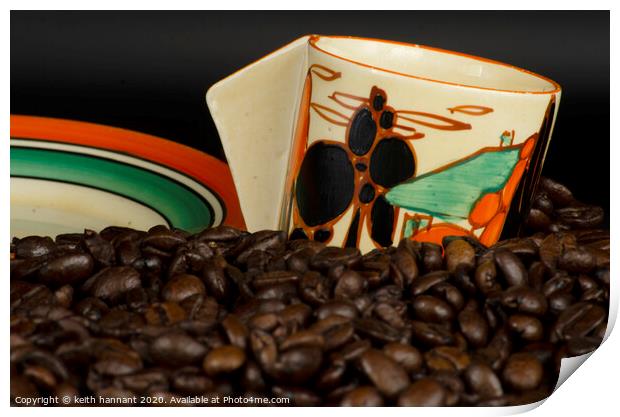 Still Life Art Deco Coffee and Beans Print by keith hannant
