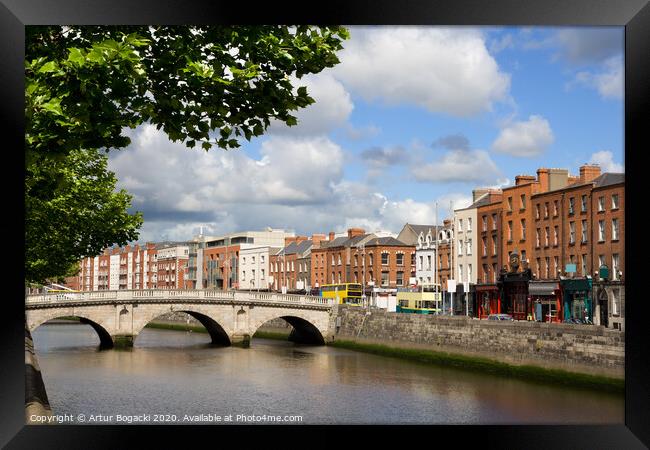 City of Dublin in Ireland Framed Print by Artur Bogacki