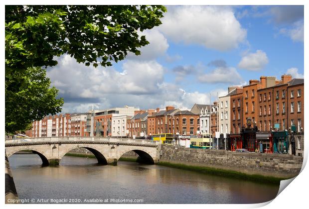 City of Dublin in Ireland Print by Artur Bogacki