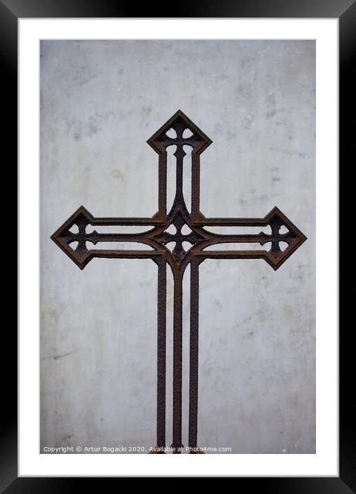 Old Rusty Vintage Cross Framed Mounted Print by Artur Bogacki